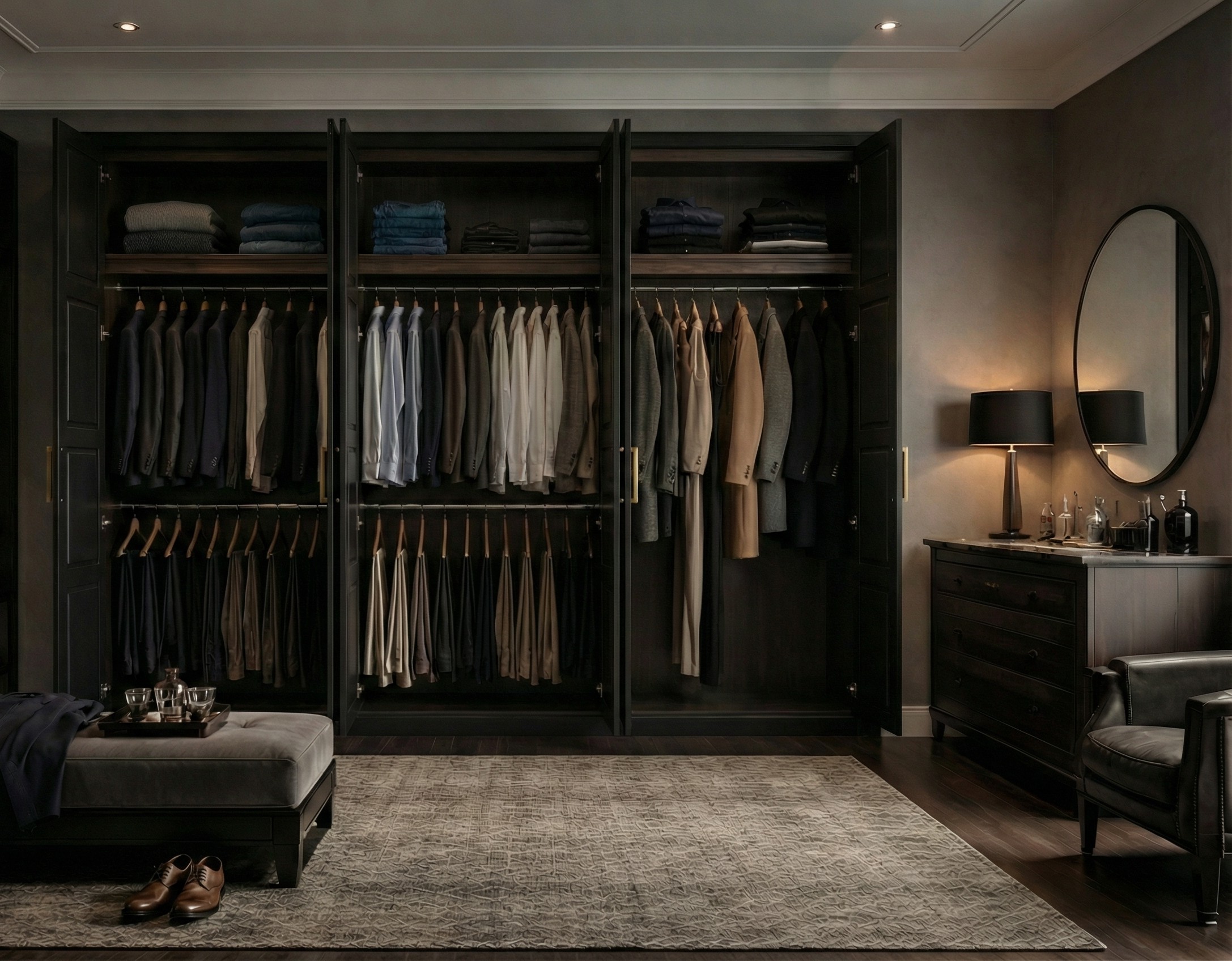 Built in wardrobe interior storage layout Belfast